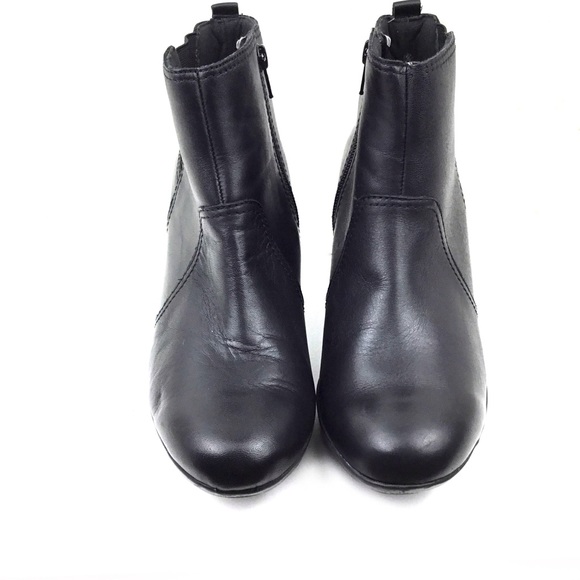 Clarks Shoes | Clarks Wedge Black Leather Booties Boots | Poshmark